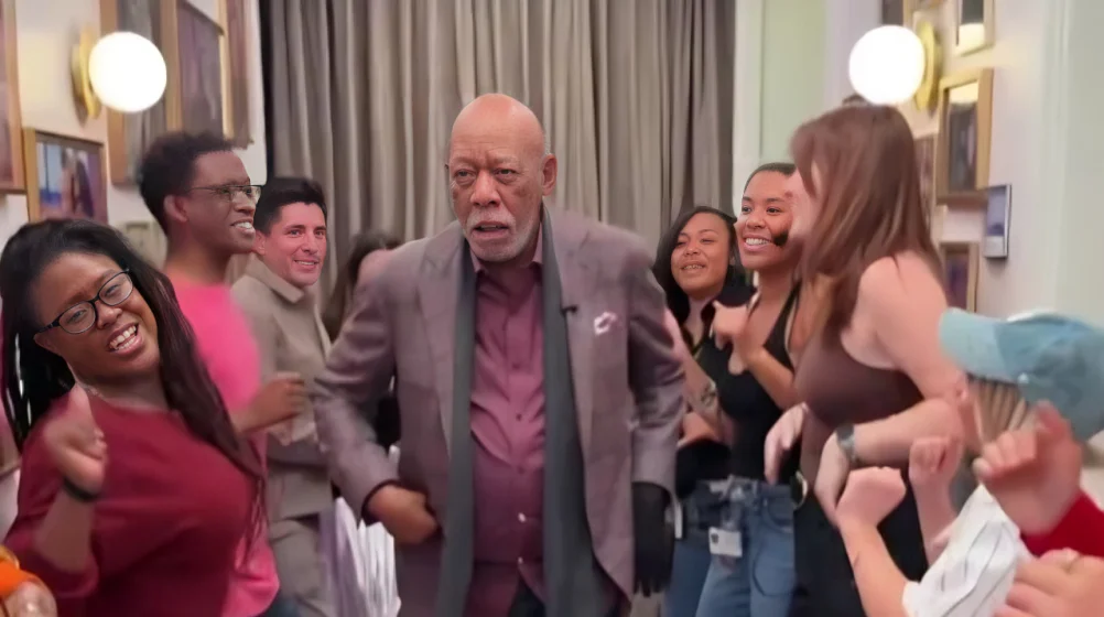 Captura de video de Morgan Freeman en una reciente aparición en un programa estadounidense.