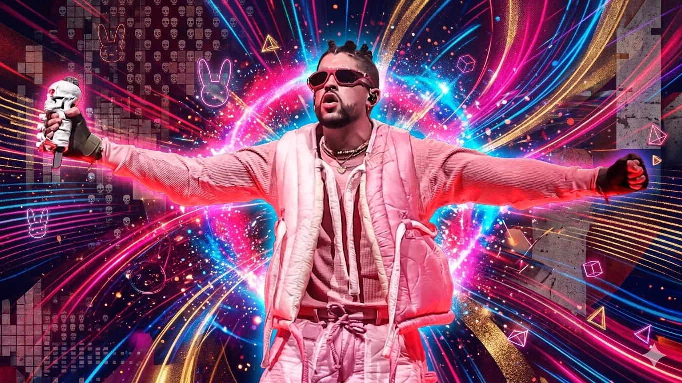 ¡Está en su peak! Bad Bunny contará con una figura en el Museo de Cera de Madrid 1 Diseño gráfico de Bad Bunny, artista puertorriqueño de música urbana.