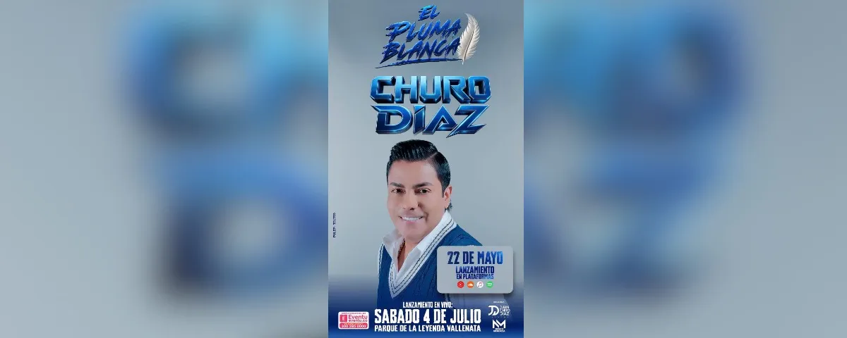 ¡Pórtense bien! Churo Díaz lanza su nuevo álbum: 'El Pluma Blanca' 1 Imagen de una de las carátulas de 'El Pluma Blanca', nuevo álbum del Churo Díaz.