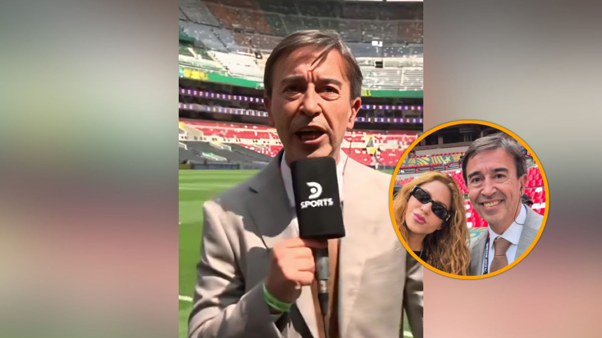 Fotografía de Marcelo Benedetto, periodista que se viralizó por tomarse foto con Shakira tras dejar un en vivo.