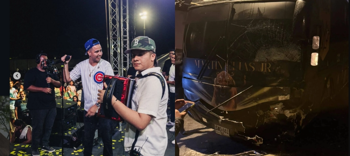 Dos fallecidos dejó siniestro vial entre bus de la agrupación de Martín Elías Jr. y una motocicleta 1 Mosaico de Martín Elías Jr. en una presentación y vehículo implicado en accidente de su agrupación.